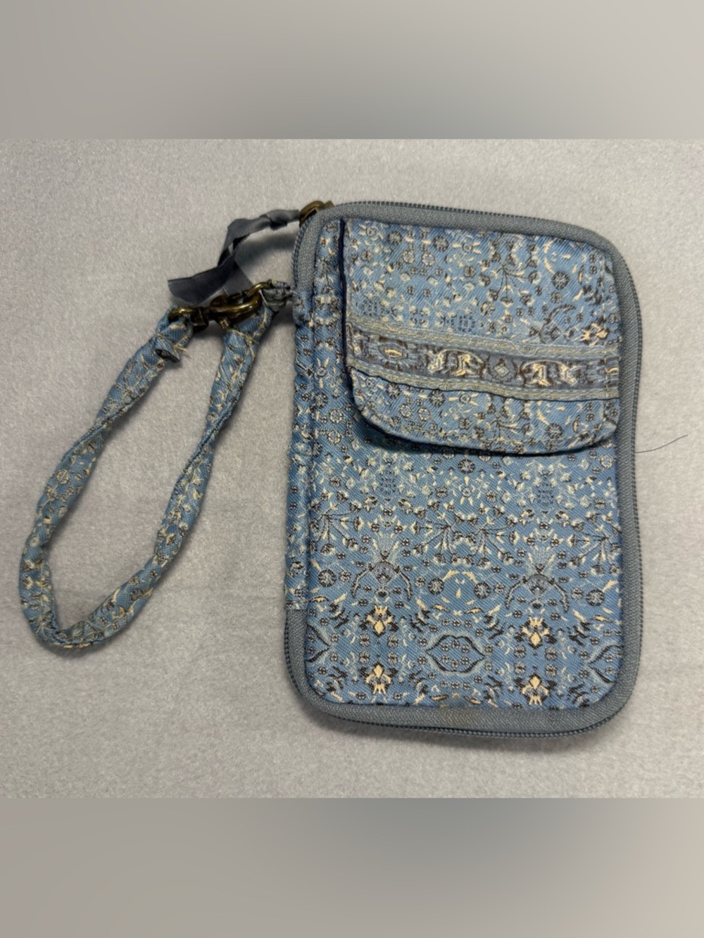 Derin Super Case Blue Patterned Wristlet Wallet
